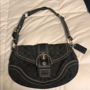 Coach Soho Black Jacquard Signature Shoulder Bag!
